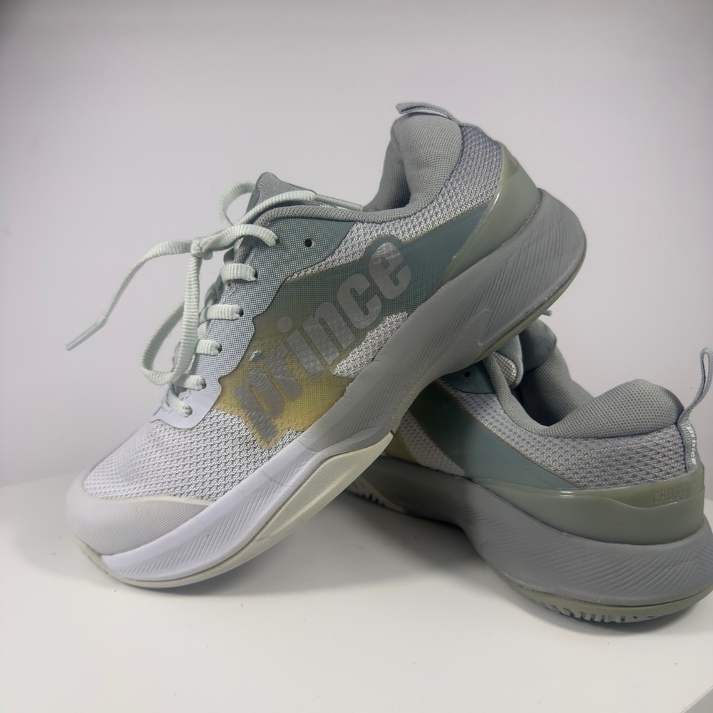 Prince Cross Court 2.0 Tennis Shoes Womens 8 Grey White Mesh Athletic Sneakers